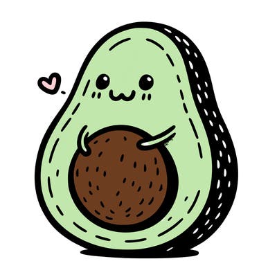 an avocado hugging an avocado