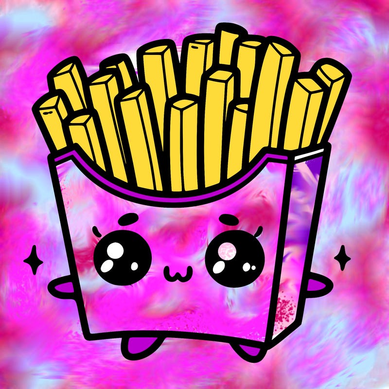 a cute. french fries