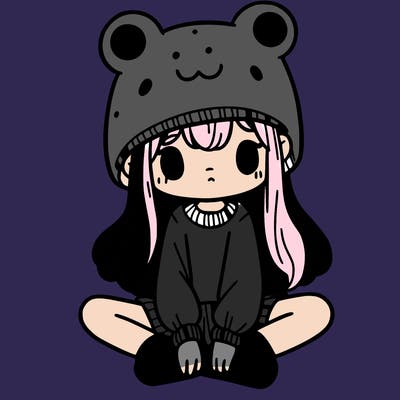 a girl wearing a frog hat and some frog socks