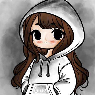 girl in big hoodie
