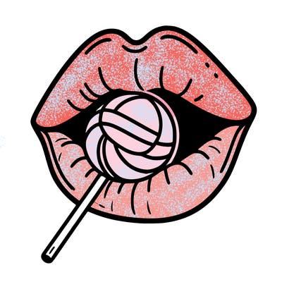 lip with lollipop
