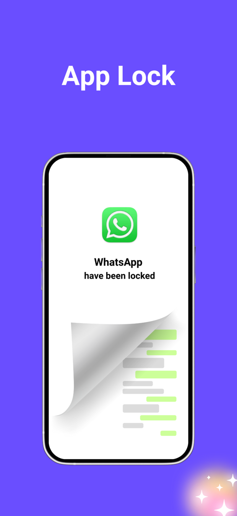 App Lock & Block App - Lockkit - Smartphone screen showing WhatsApp has been locked by Lockkit