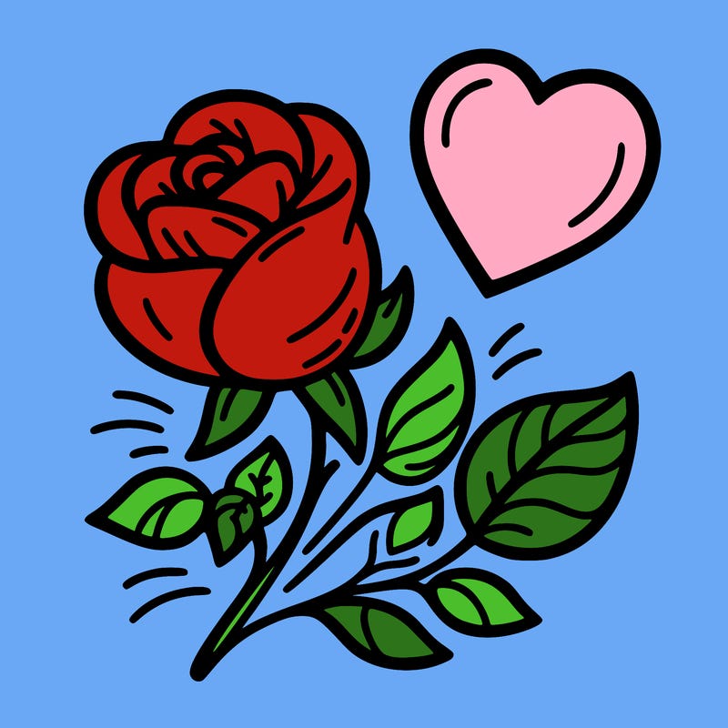 rose and heart