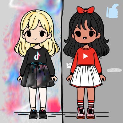 2 girls