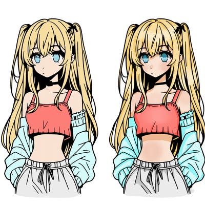 girl crop top anime