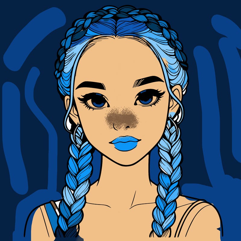 realistic girl with braids