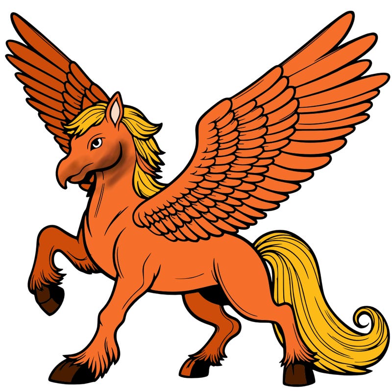 hippogriff - hybrid creature with the body of a horse and the wings and head of an eagle