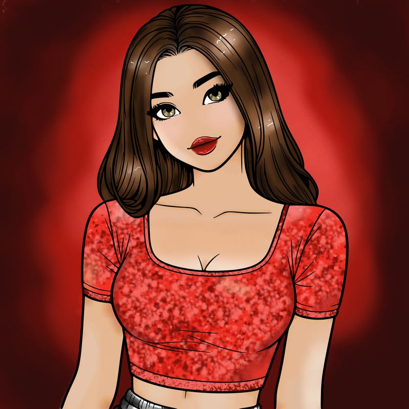 realistic girl with crop top