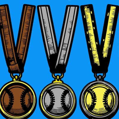 realistic softball medals