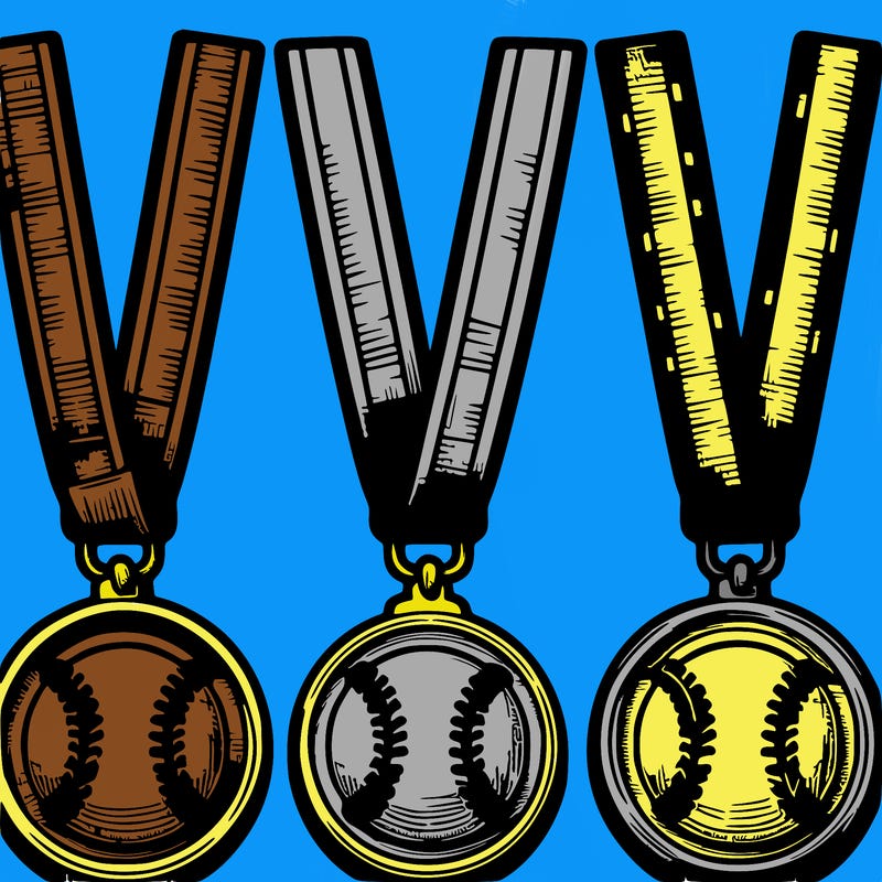 realistic softball medals