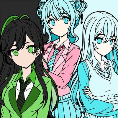 anime girls teenagers