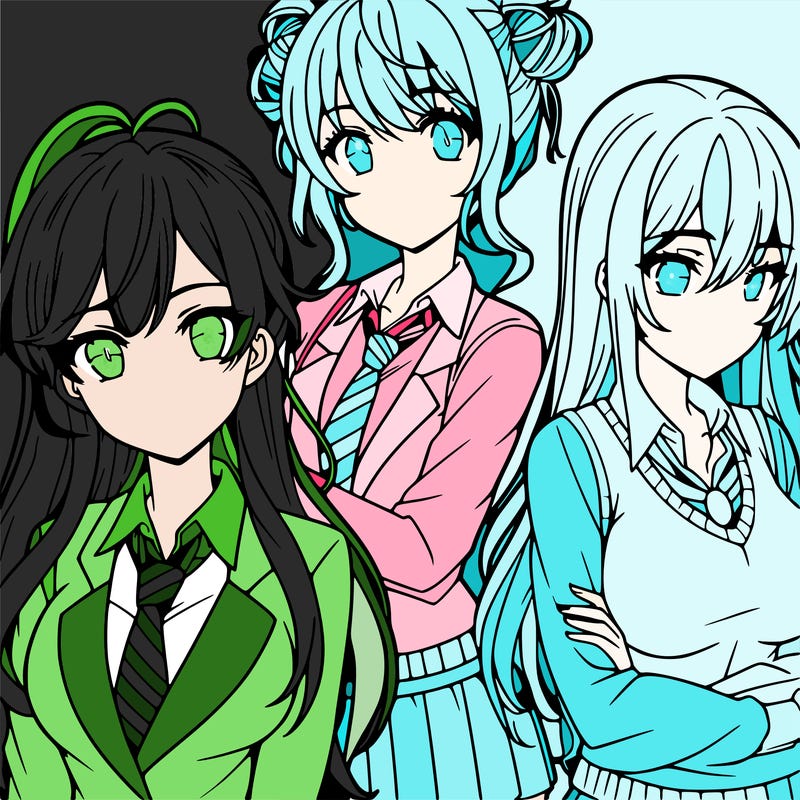 anime girls teenagers