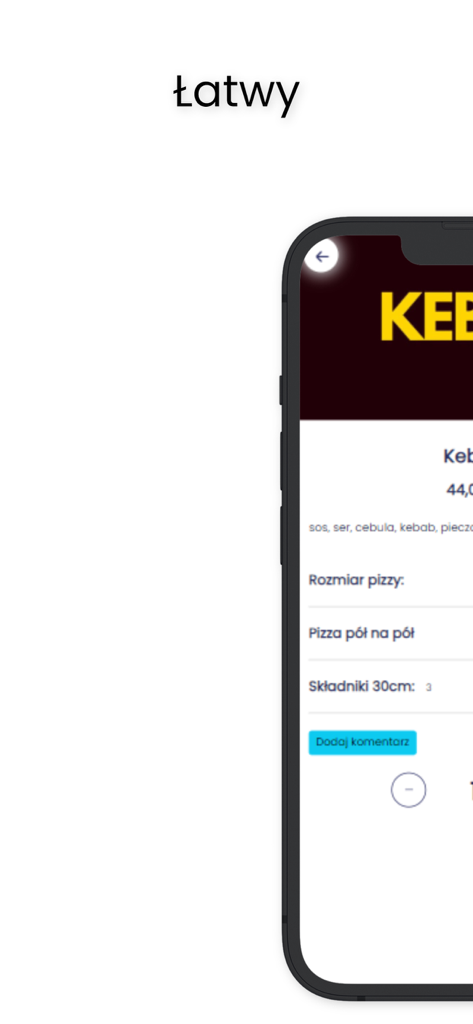 Screenshot of the Green Factory Kolno mobile app showing a pizza customization menu with options for ingredients and size