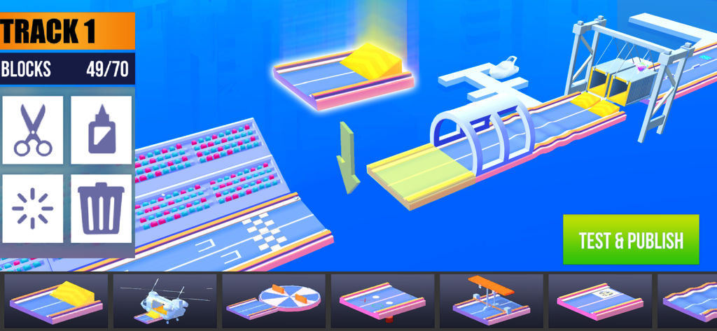 SUP Multiplayer Racing - Interfaccia dell'editor di livelli di tracciati personalizzati in SUP Multiplayer Racing