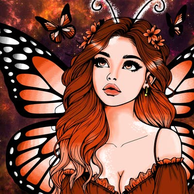 butterfly fairy realistic girl