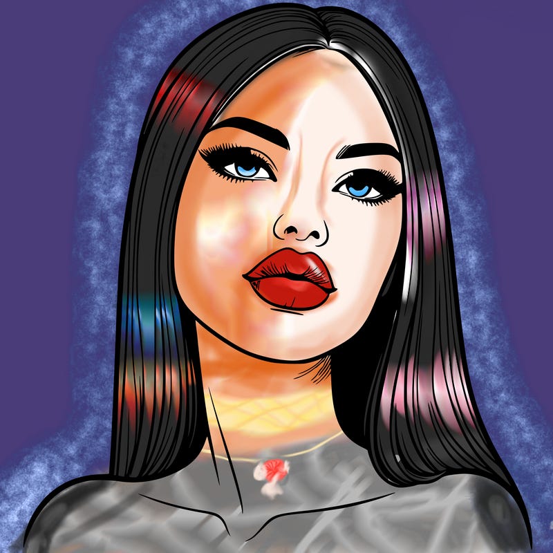 realistic woman with full lips