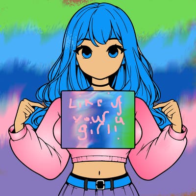 girl holding a blank sign in a long sleeve crop top