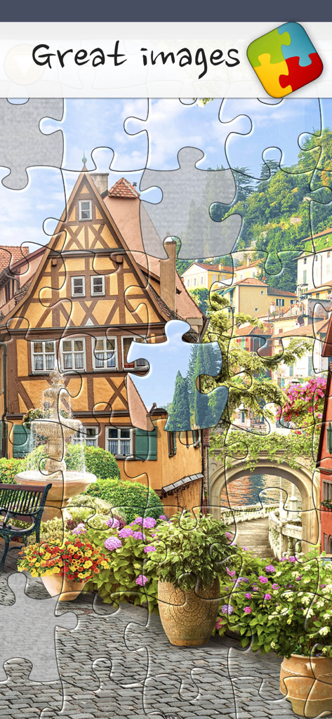 Un magnifique puzzle représentant un village européen