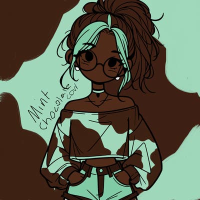 girl with a messy ponytail glasses a baggy crop top and jean shorts