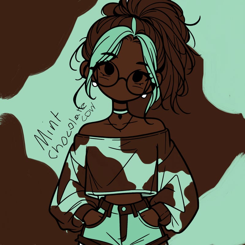 girl with a messy ponytail glasses a baggy crop top and jean shorts