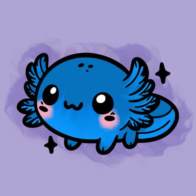 cute easy baby axolotl