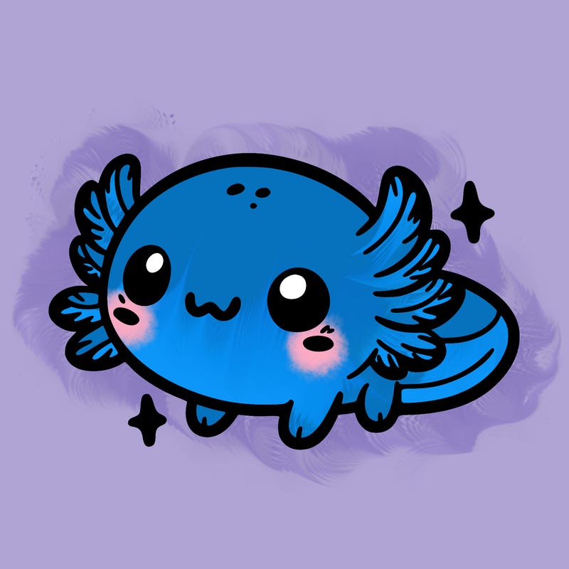 cute easy baby axolotl