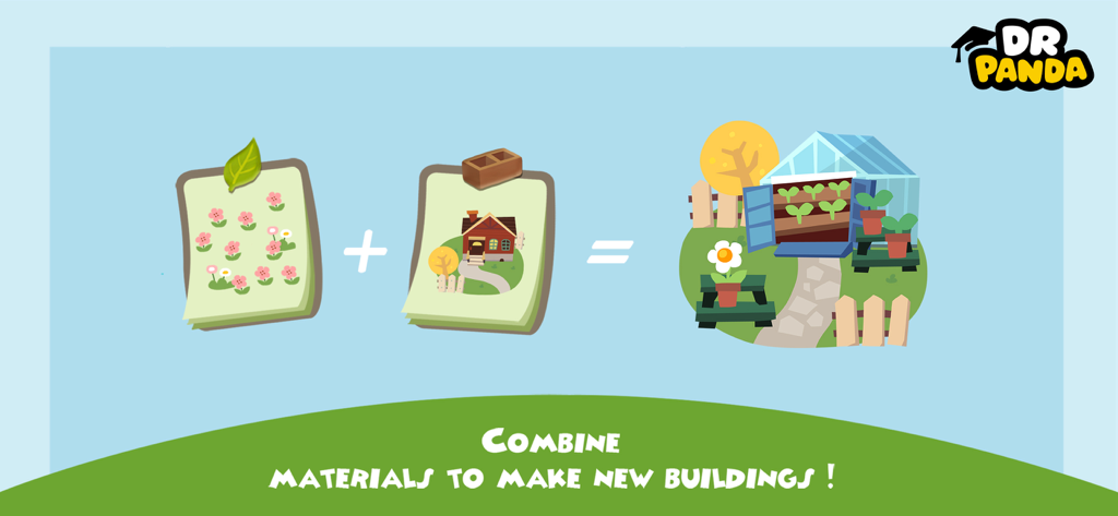 A visual guide showing how to combine nature and building materials to create a greenhouse in Hoopa City