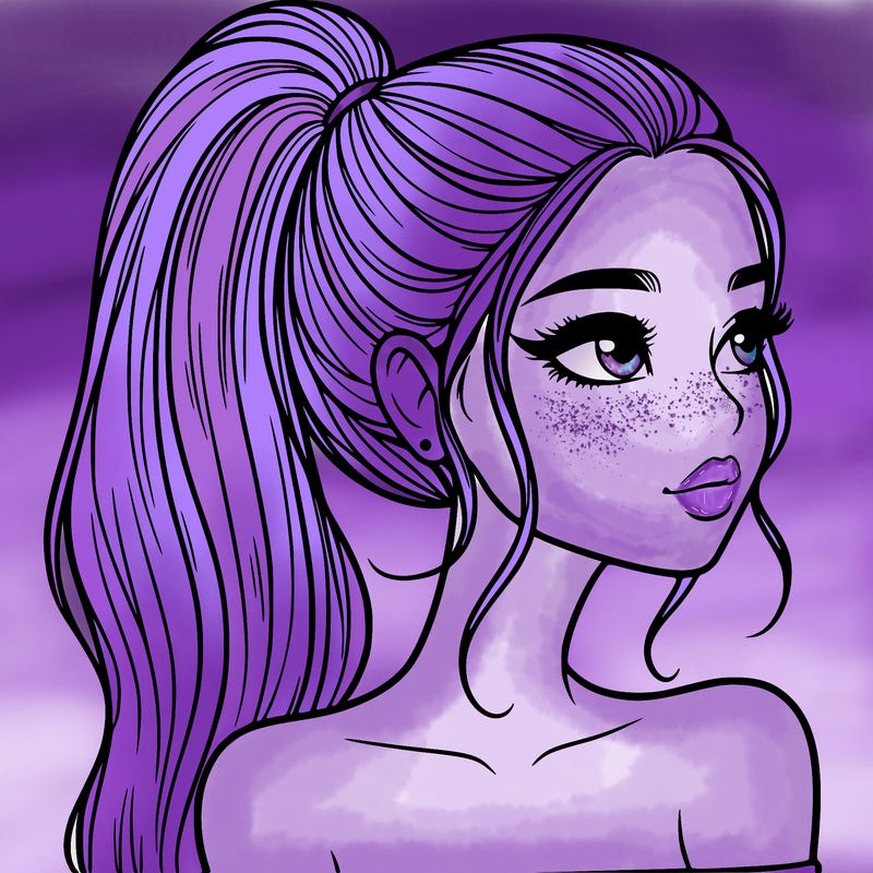 a beautiful and realistic girl with a high pony tail