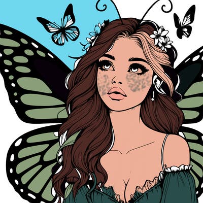 butterfly fairy realistic girl