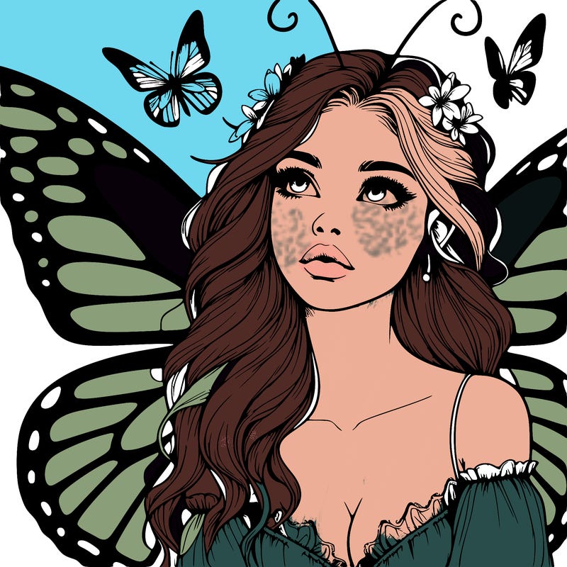 butterfly fairy realistic girl