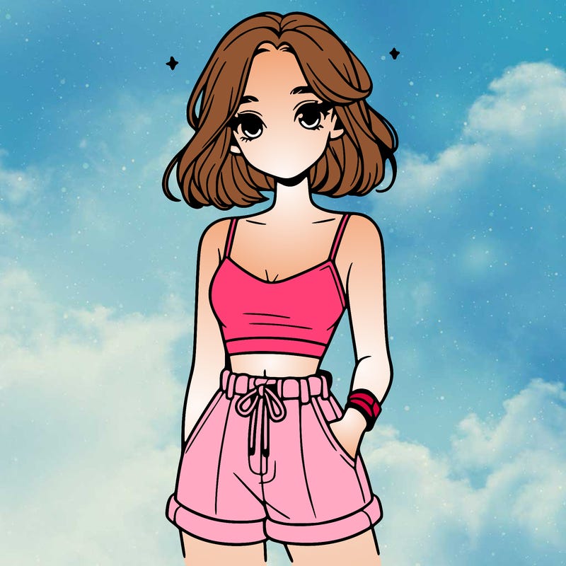 very beautiful girl with a crop top and shorts