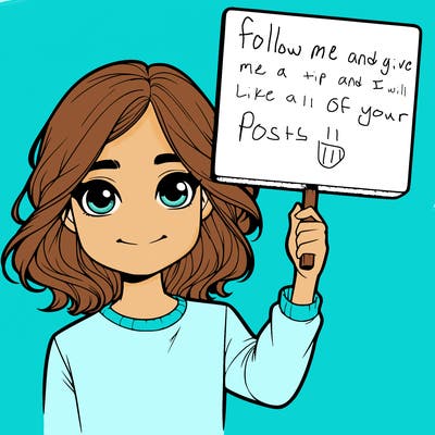 realistic girl holding up a sign