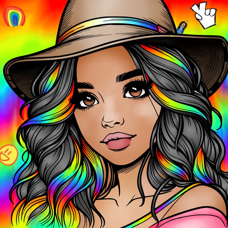 realistic girl with hat