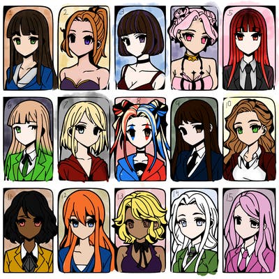 girls that look diffrent anime