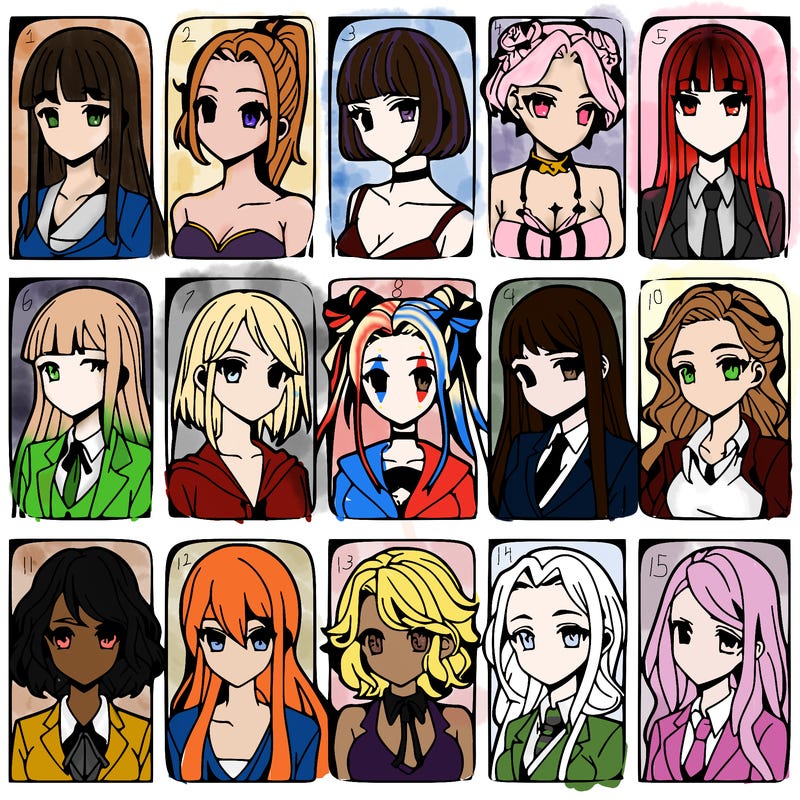 girls that look diffrent anime