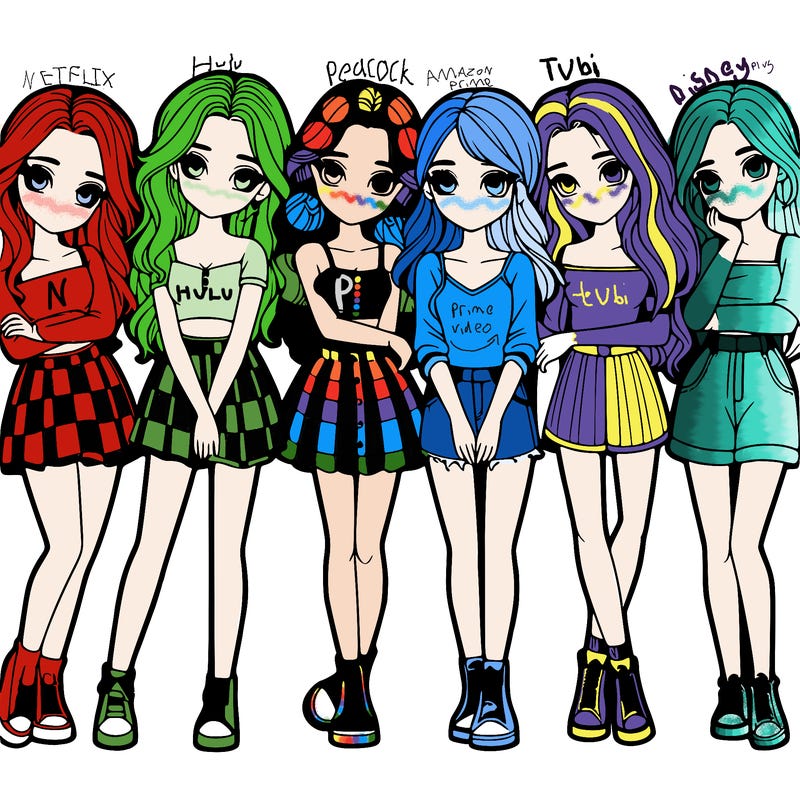 a group of girls realistic