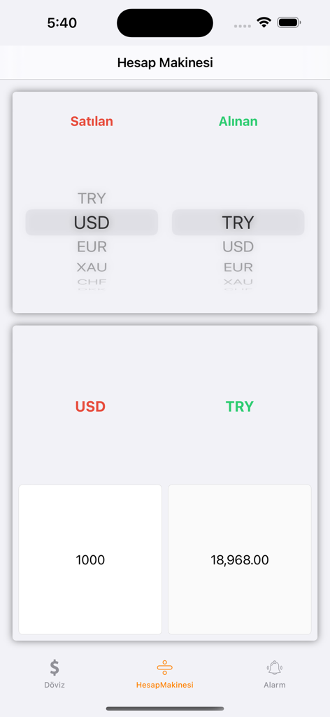 AHLATCI PIYASALAR - Ahlatci Piyasalar app currency exchange calculator showing USD to TRY rate