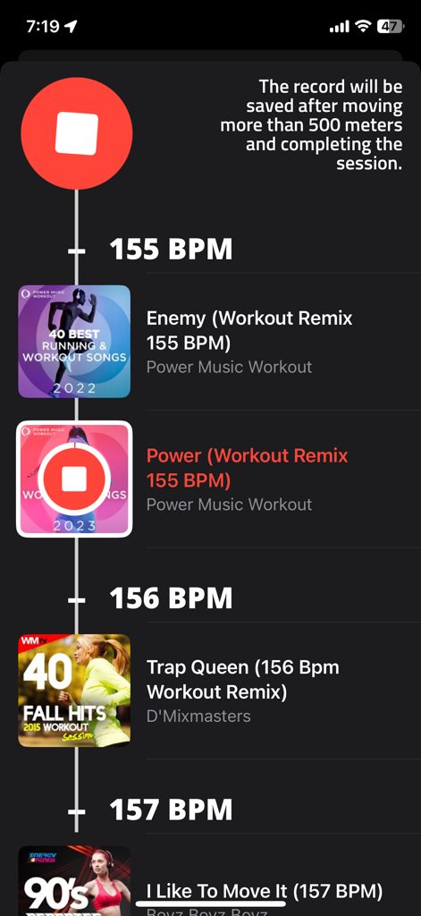BeatRun Pro: Sync Your Steps - A workout music playlist sorted by beats per minute for running rhythm synchronization.