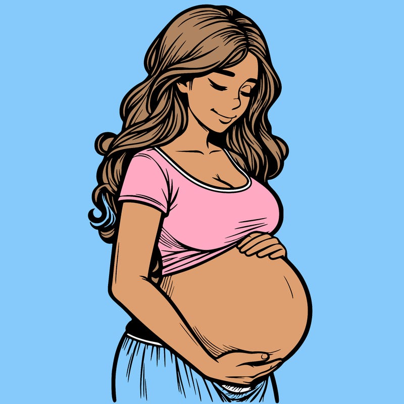 woman heavily pregnant realistic