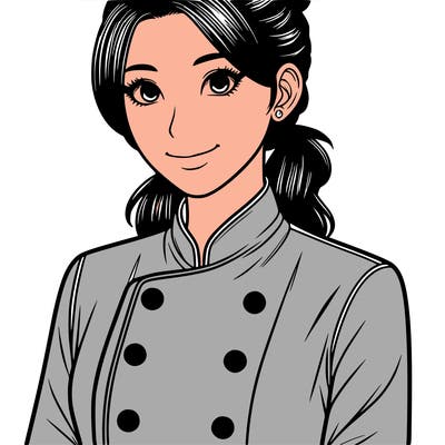 realistic asian woman cuisine chef