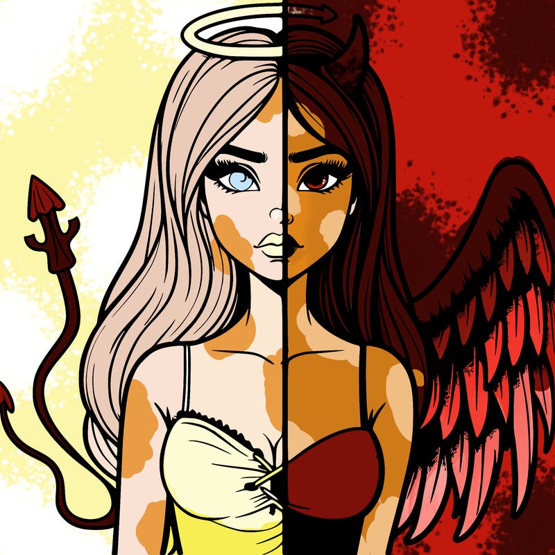 devil vs angel realistic girl