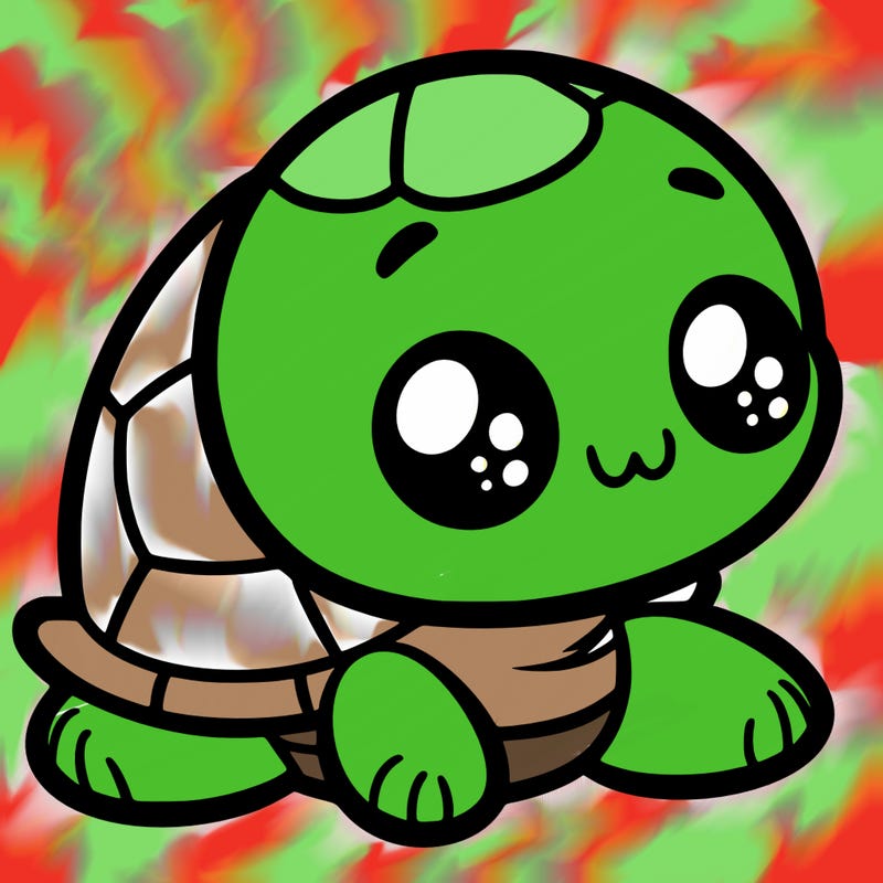 cute little animated turtle