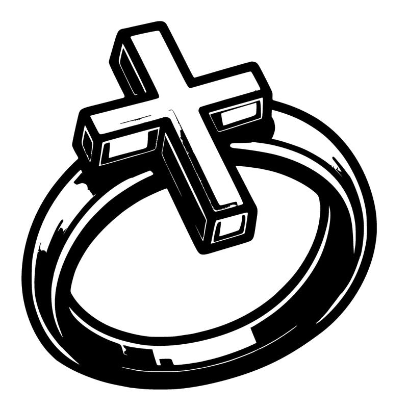 ring with cross on it