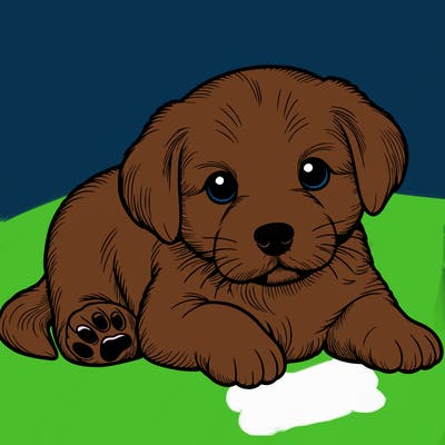 a cute realistic puppy