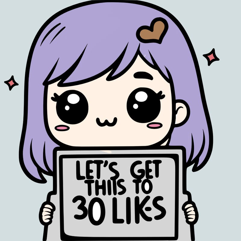 girl holding sign that says let’s get this to 30 likes