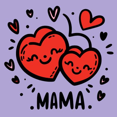 hearts, mama, love
