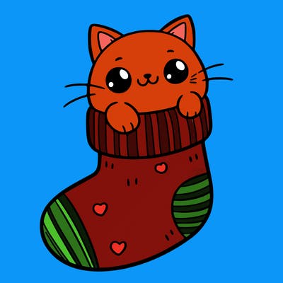 cute cat in a sock