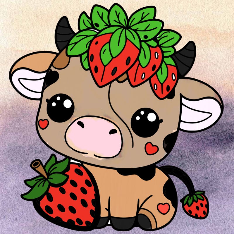 cute strawberry cow
