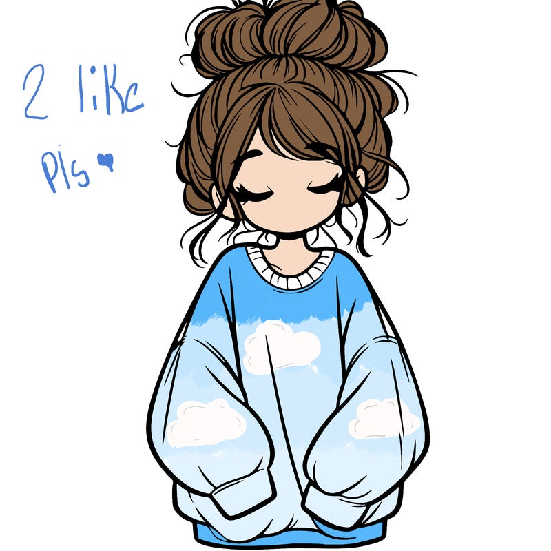 girl with baggy sweatshirt and messy bun
