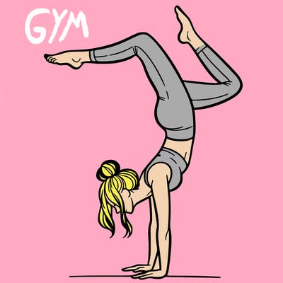 a woman doing a handstand